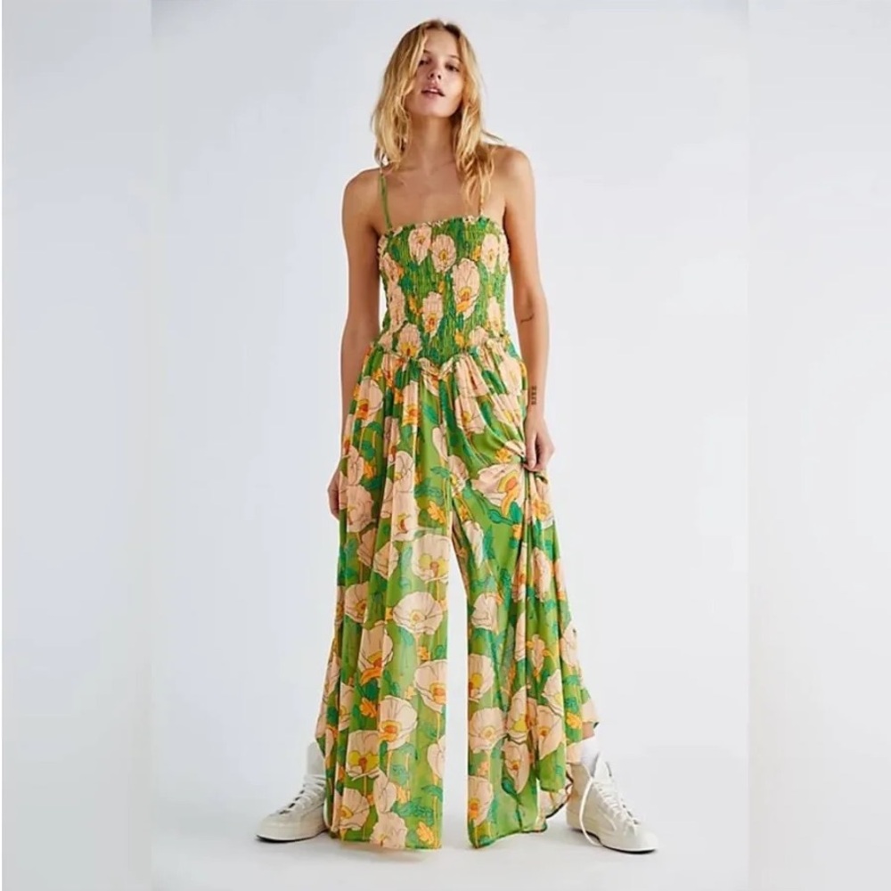 Free People Sophia Floral Hippie Style Jumpsuit